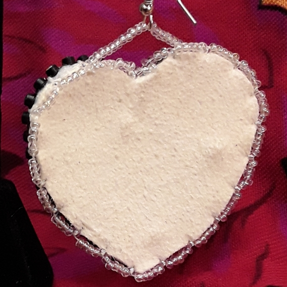 Half Navajo Basket Half Dentalium Beaded Earrings - Picture 3 of 3